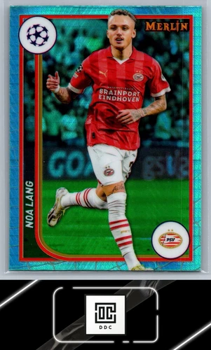 Noa Lang 2023 Panini Merlin UEFA Club Competitions Aqua Prism Refractor