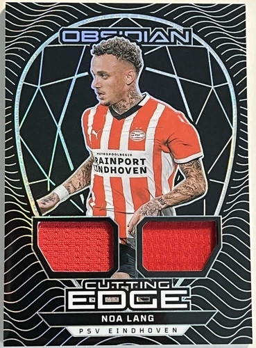 Noa Lang 2024 Panini Ossidiana Calcio Rosso Doppia Patch /199