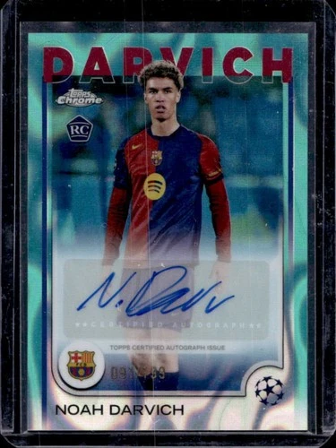 Noah Darvich 2024 Topps Chrome UEFA Aqua Lava Refractor /199