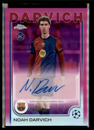 Noah Darvich 2024 Topps Chrome UEFA Pink Refractor /250