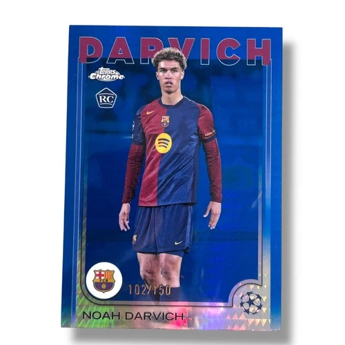 Noah Darvich 2024 Topps Cromo UEFA Blue Refractor Prisma /150