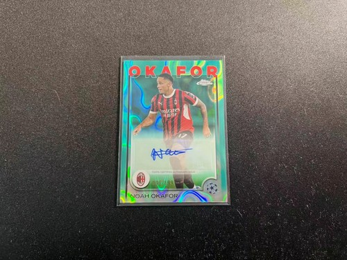 Noah Okafor 2024 Topps Chrome UEFA Aqua Lava /199