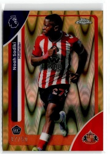 Noah Sadiki 2026 Topps Chrome Gold RayWave /50