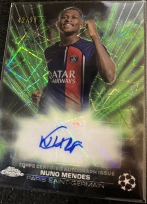 Nuno Mendes 2023 Topps Chrome Black Lazer /99