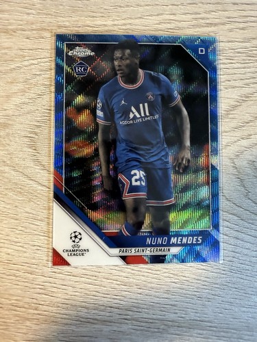 Nuno Mendes 2021 Topps Chrome Blue Wave Refractor /75