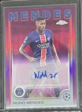 Nuno Mendes 2024 Topps Chrome Magenta /75