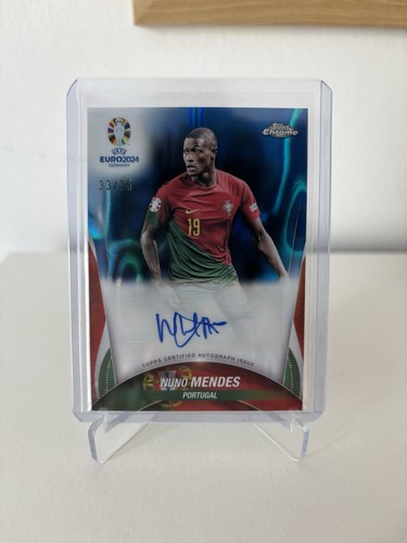 Nuno Mendes 2024 Topps Chrome UEFA Blue /75