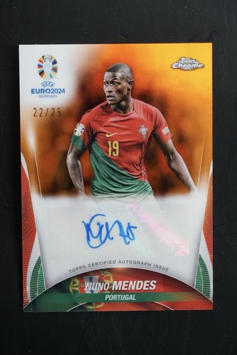 Nuno Mendes 2024 Topps Chrome UEFA Euro Orange Refractor /25