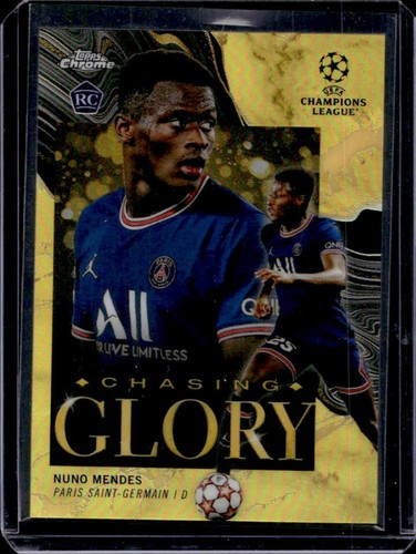Nuno Mendes 2021 Topps Chrome UEFA Gold Refractor /50