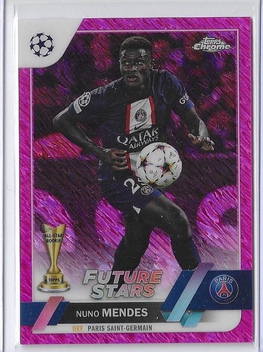 Nuno Mendes 2023 Topps Chrome UEFA Pink Shimmer Refractor /250