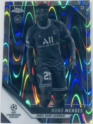 Nuno Mendes 2021 Topps Chrome UEFA Ray Wave