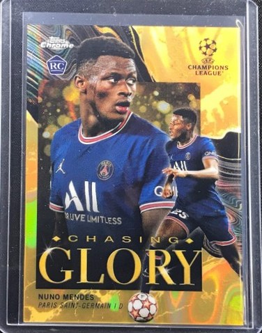 Nuno Mendes 2021 Topps Chrome UCL Gold Lava /18