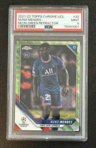 Nuno Mendes 2022 Topps Chrome UEFA UCL Green Wave /99