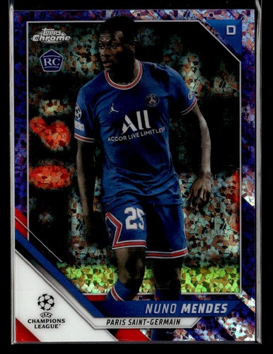 Nuno Mendes 2021 Topps Chrome UEFA Viola Rifrattore /250