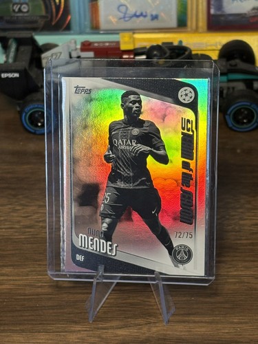 Nuno Mendes 2025 Topps Competiciones de Clubes UEFA Blanco y Negro /75