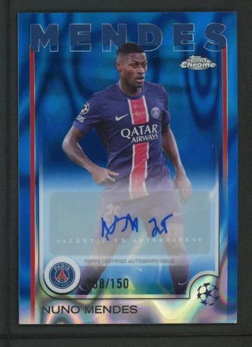 Nuno Mendes 2025 Topps Cromado Azul Lava /150