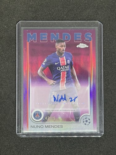 Nuno Mendes 2024 Topps Cromo UEFA Champions League Magenta /75