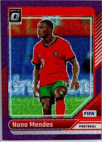 Nuno Mendes 2024 Panini Donruss Purple Mojo Prizm /25