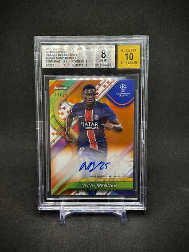 Nuno Mendes 2024 Topps Finest Arancione Rifrattore /25