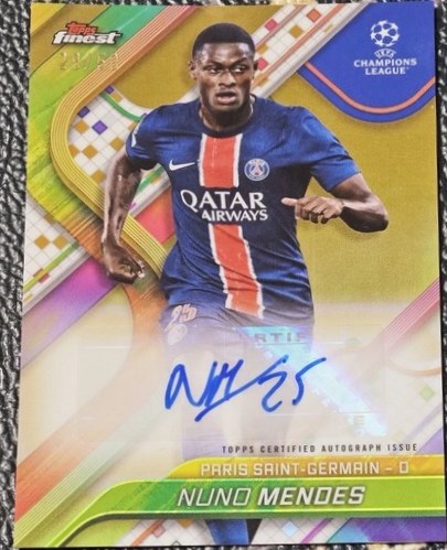 Nuno Mendes 2024 Topps Finest Gold Refractor /50