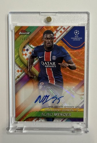 Nuno Mendes 2024 Topps Finest Orange Wave Refractor /25