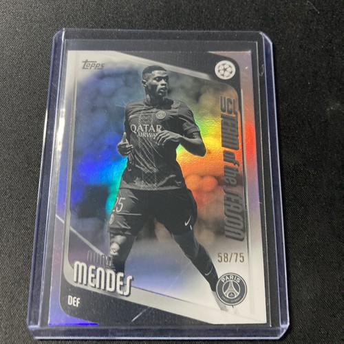 Nuno Mendes 2025 Topps Flagship UEFA Club Competitions Black & White /75