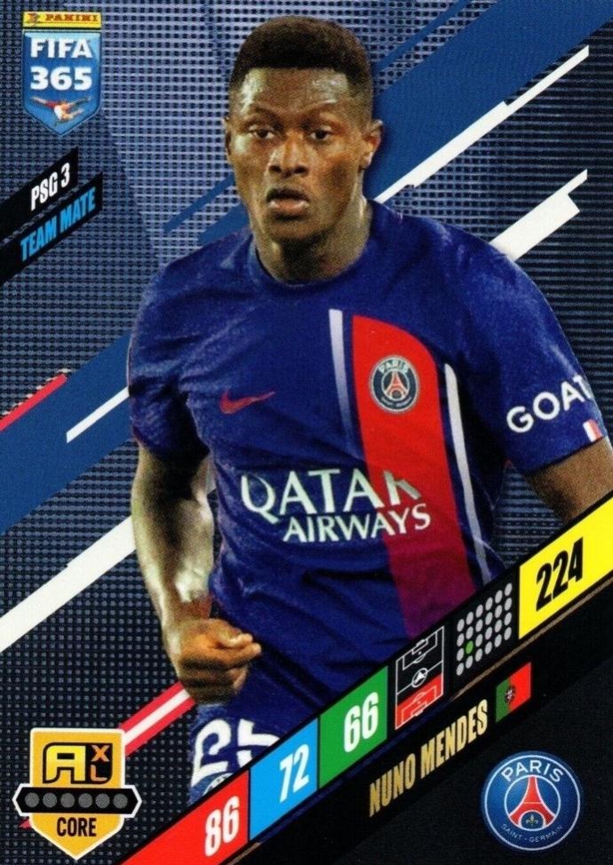 Nuno Mendes 2024 Panini Adrenalyn XL FIFA 365