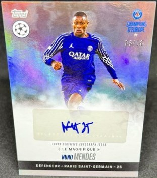 Nuno Mendes 2025 Topps PSG Champions d'Europe Black /10