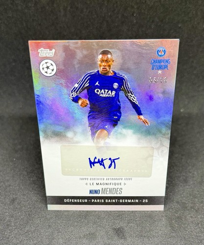 Nuno Mendes 2025 Topps PSG Champions d'Europe Negro /10