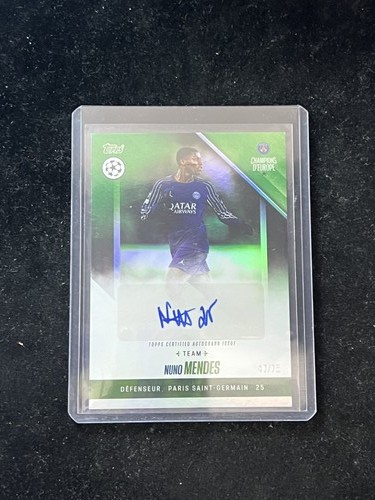 Nuno Mendes 2024 Topps PSG Team Set Champion D'Europe Green /75