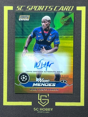 Nuno Mendes 2024 Topps Stadium Club Chrome Gold Refractor /50