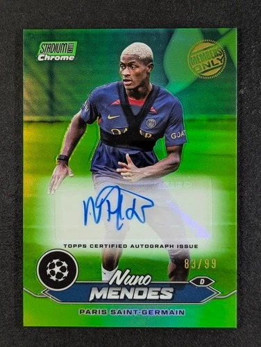 Nuno Mendes 2023 Topps Stadium Club Chrome Neon Green /99