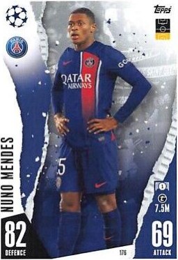 Nuno Mendes 2023 Topps Match Attax UEFA Club Competitions