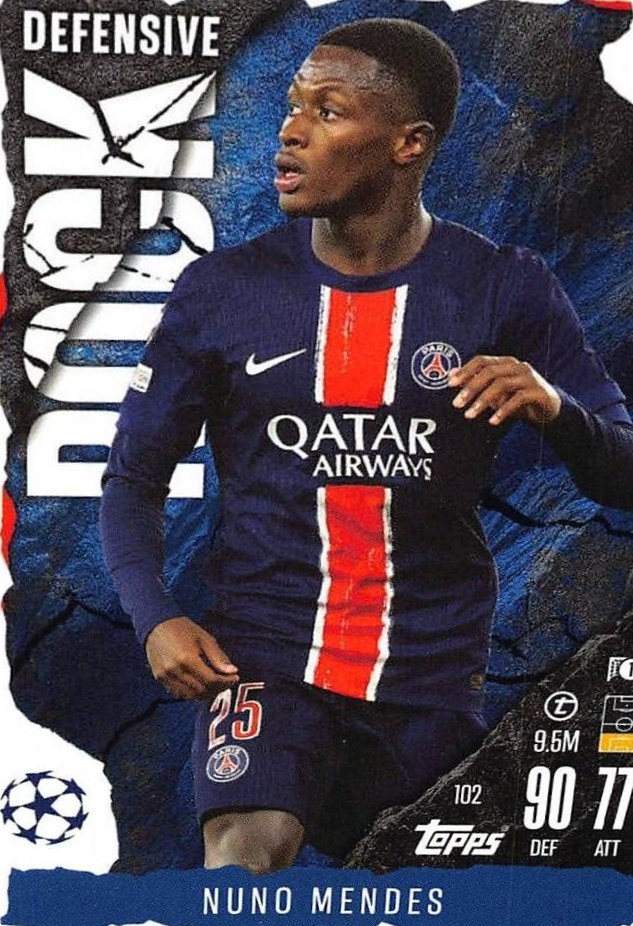 Nuno Mendes 2024 Topps Match Attax UEFA Club Competitions Extra