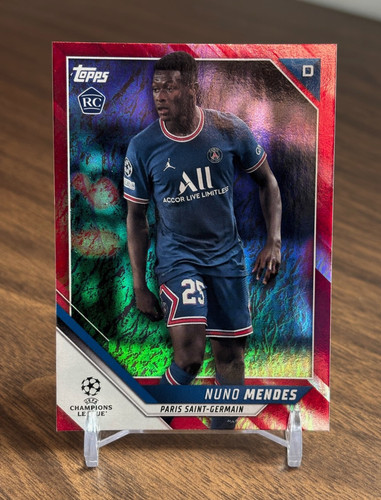 Nuno Mendes 2021 Topps UEFA Champions League Rosso Rubino Rifrattore /5