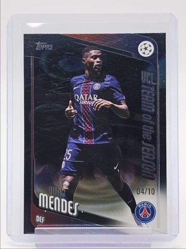 Nuno Mendes 2025 Topps UEFA Team of the Season Black Raindrops /10