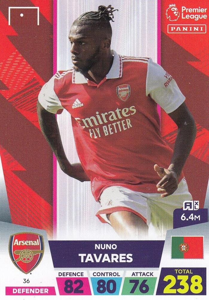 Nuno Tavares 2023 Panini Adrenalyn XL Premier League