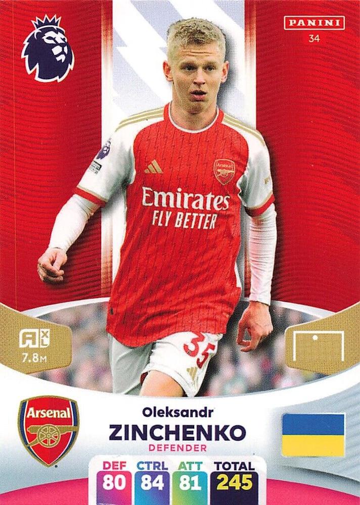 Oleksandr Zinchenko 2024 Panini Adrenalyn XL Premier League