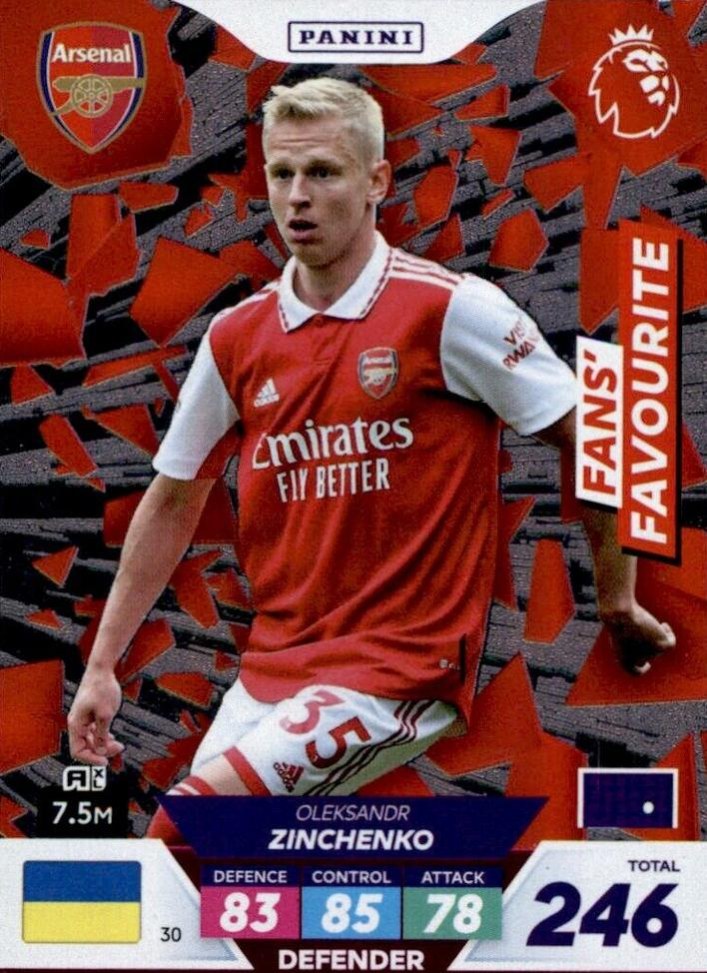 Oleksandr Zinchenko 2023 Panini Adrenalyn XL Premier League Plus