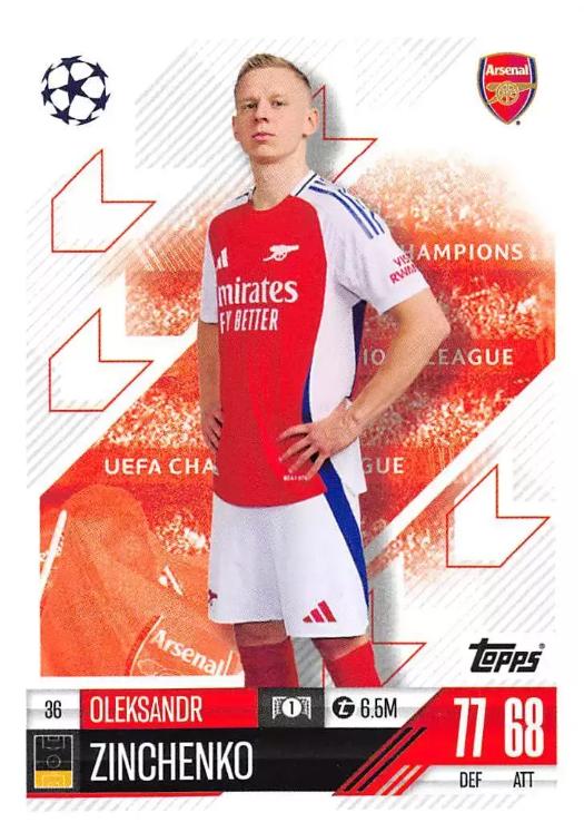 Oleksandr Zinchenko 2024 Topps Match Attax UEFA Club Competitions