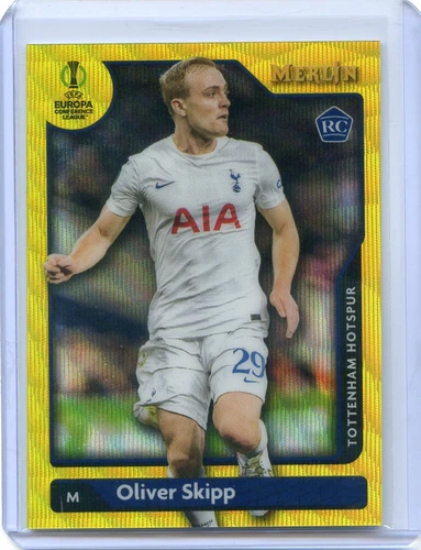 Oliver Skipp 2021 Topps Merlin Chrome Yellow Wave Refractor /225