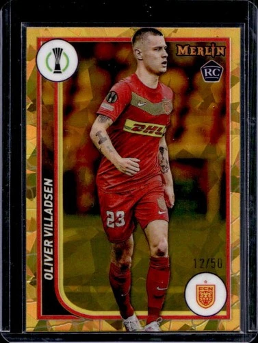 Oliver Villadsen 2024 Topps Chrome Merlin Gold Atomic Refractor /50