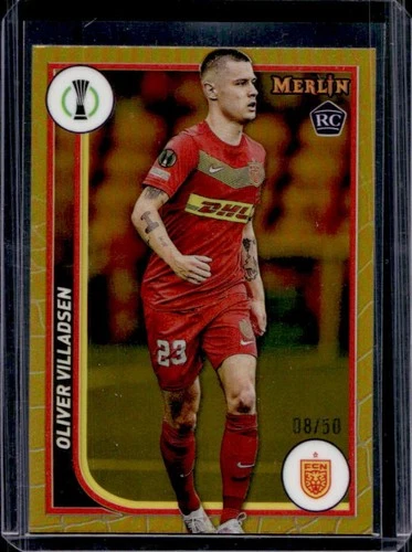Oliver Villadsen 2023 Topps Chrome Merlin UEFA Gold Refractor /50