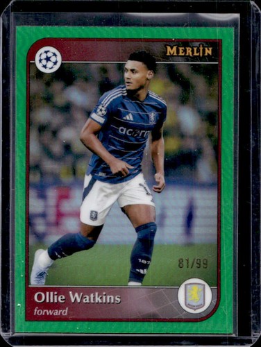 Ollie Watkins 2024 Topps Merlin Chrome Green Refractor /99