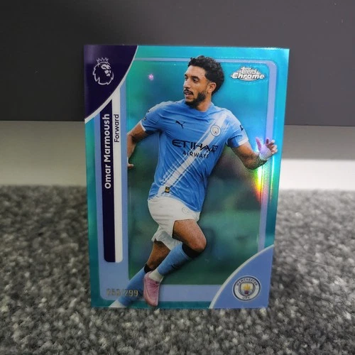 Omar Marmoush 2025 Topps Chrome Aqua /299