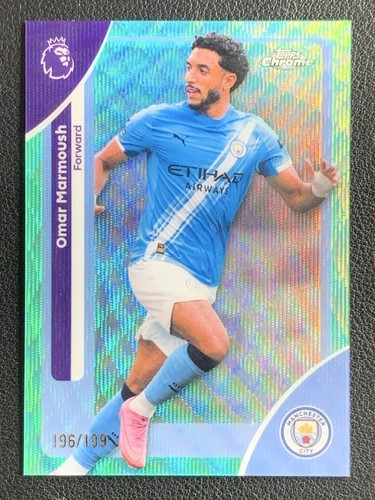 Omar Marmoush 2025 Topps Chrome Aqua Wave /199