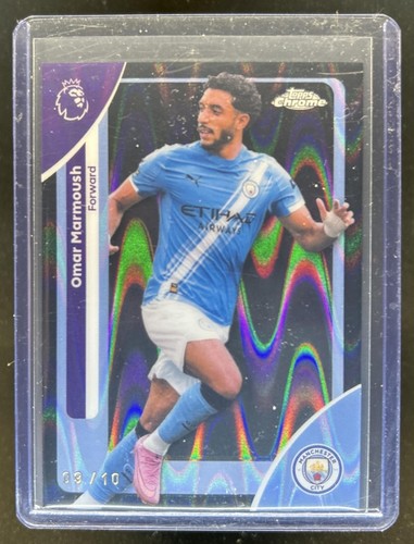 Omar Marmoush 2026 Topps Chrome Black RayWave Refractor /10