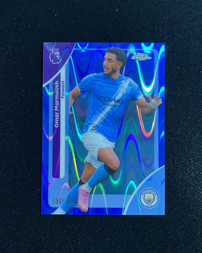 Omar Marmoush 2026 Topps Chrome Blue Raywave /150