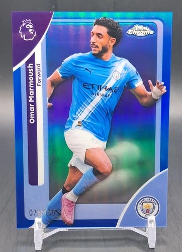 Omar Marmoush 2026 Topps Chrome EPL Blue /150