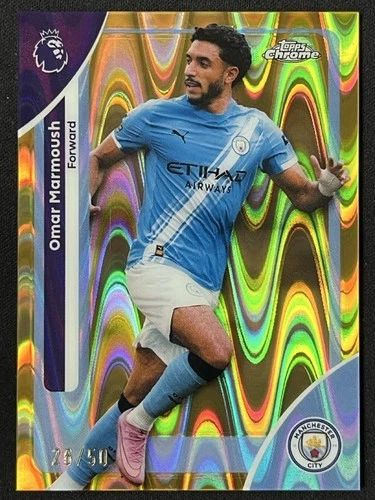 Omar Marmoush 2026 Topps Chrome Gold RayWave /50